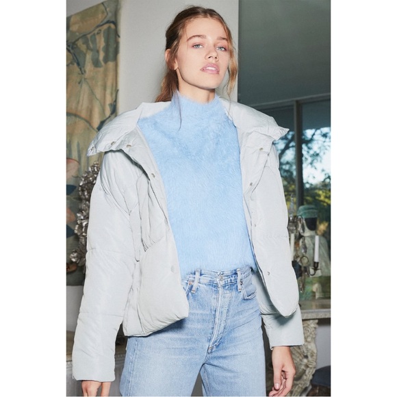 SOLD Free People Blue Puffer Jacket - Picture 3 of 9